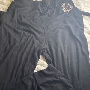 Victoria's Secret Black Jogger Pants with Gold Crest